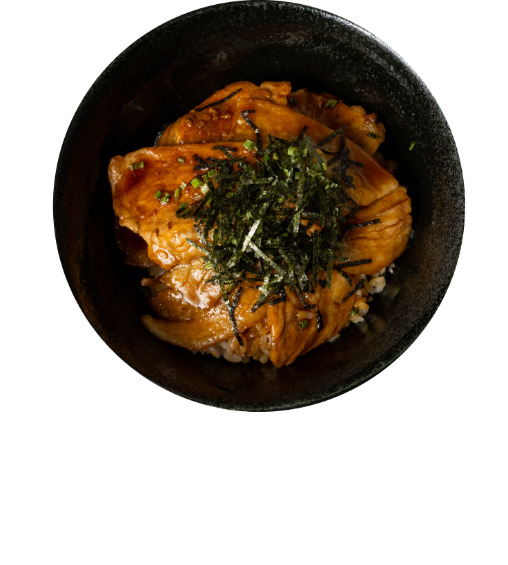 茶美豚 2種盛B（ロース/バラ）丼¥900（税込）