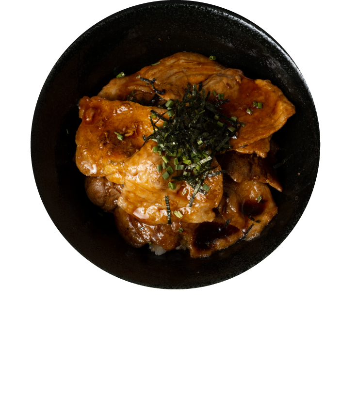 茶美豚 2種盛C（肩ロース/ロース）丼¥900（税込）